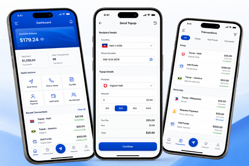 Preview of the upcoming My GlobalTopup mobile app